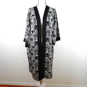 Slim Factor By Investments Cardigan Women's Plus Size 1X Long Open Front Duster